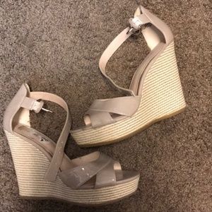Nine West Nude Wedges 8.5